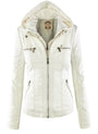 RaysHoodie I Lederjacke mit Kapuze für Damen