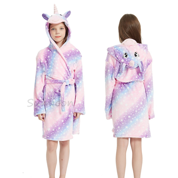 Children's unicorn bathrobe
