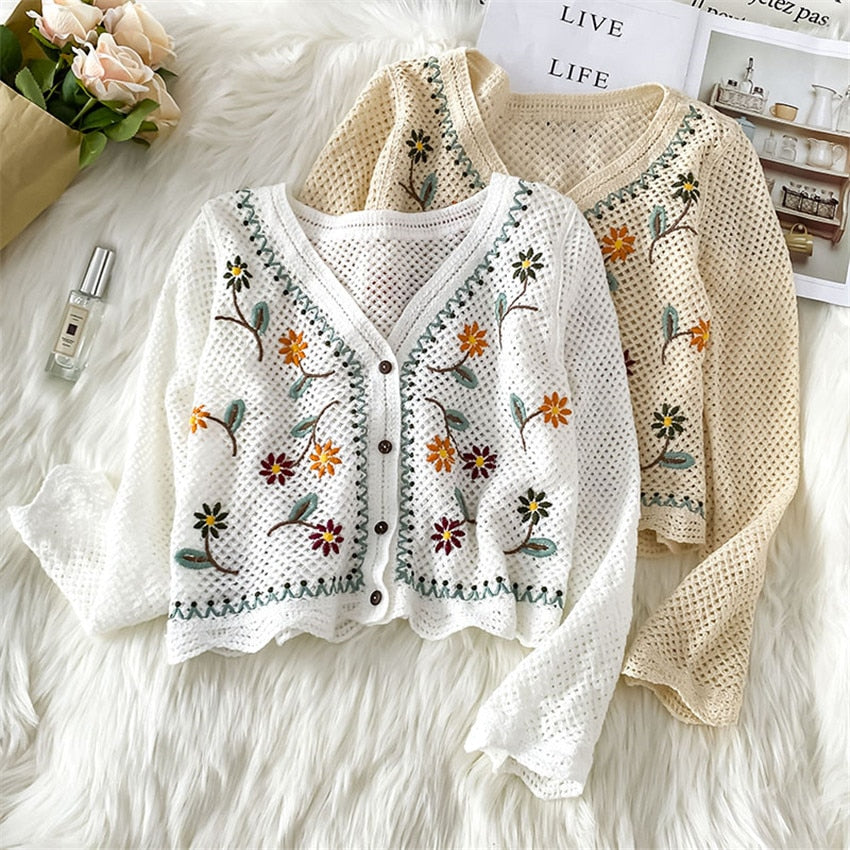 Bloemenvest met lange mouwen