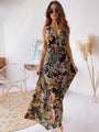 Elegantes V-Ausschnitt Maxikleid | Sexy Ärmelloses Rückenfreies Kleid