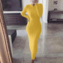 Elegantes Strick-Bodycon-Maxikleid mit langen Ärmeln | Winter Abend Casual