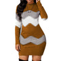 Elegantes gestricktes Bodycon-Kleid für den Frühling | Lange Ärmel O-Ausschnitt Enganliegende Passform