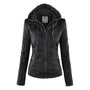 RaysHoodie I Lederjacke mit Kapuze für Damen