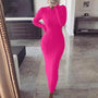 Elegantes Strick-Bodycon-Maxikleid mit langen Ärmeln | Winter Abend Casual