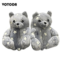 Teddy Bear Plush Slippers Cartoon