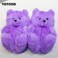 Teddy Bear Plush Slippers Cartoon