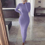 Elegantes Strick-Bodycon-Maxikleid mit langen Ärmeln | Winter Abend Casual