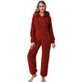 Winter Plüsch-Jumpsuit | Gefütterter Pyjama mit langen Ärmeln
