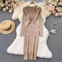 Elegantes schickes Maxikleid | Sexy Hollow-Out Gestricktes Bodycon