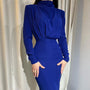 Elegantes tailliertes, figurformendes Langarmkleid | Büro Damenmode