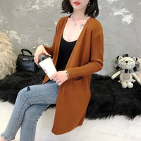 Long knitted cardigan with pockets