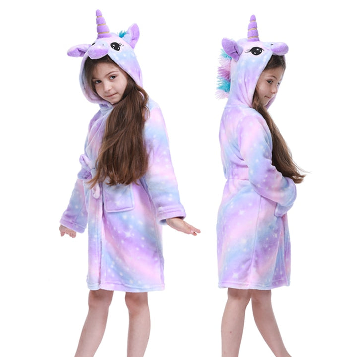 Children's unicorn bathrobe