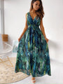 Elegantes V-Ausschnitt Maxikleid | Sexy Ärmelloses Rückenfreies Kleid