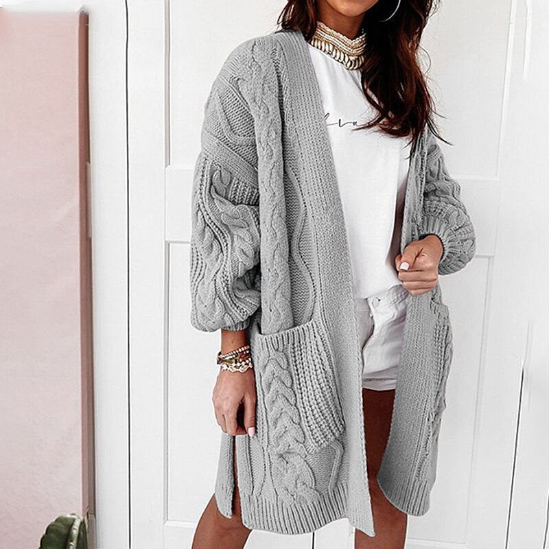 Oversized gebreide jas