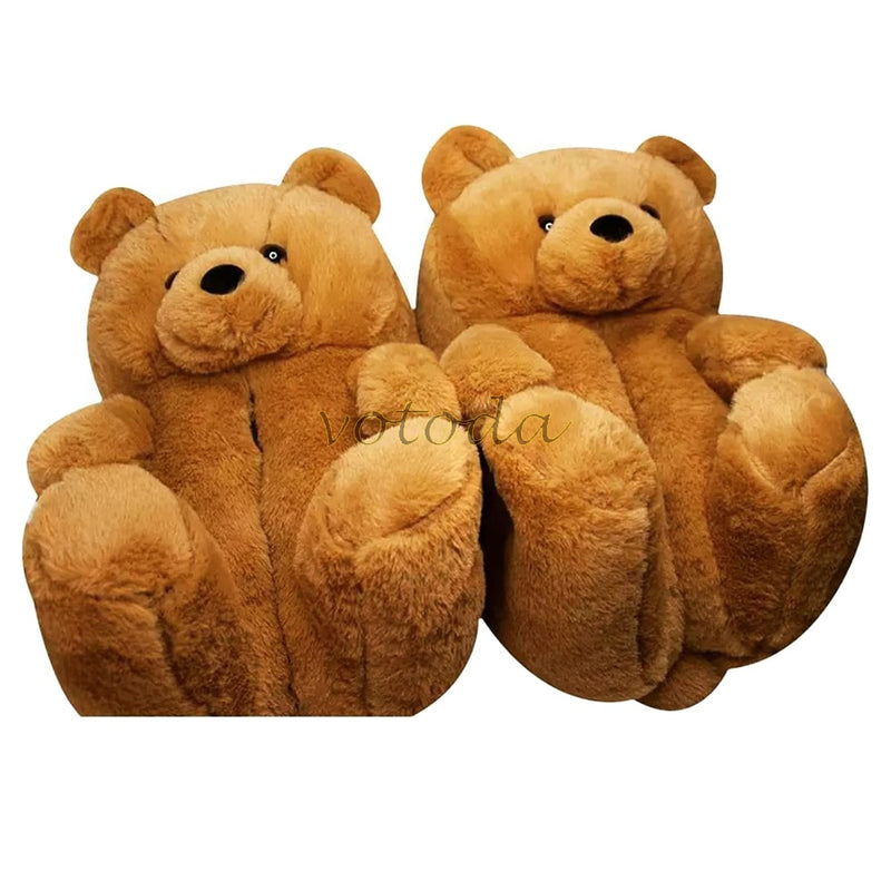 Teddy Bear Plush Slippers Cartoon