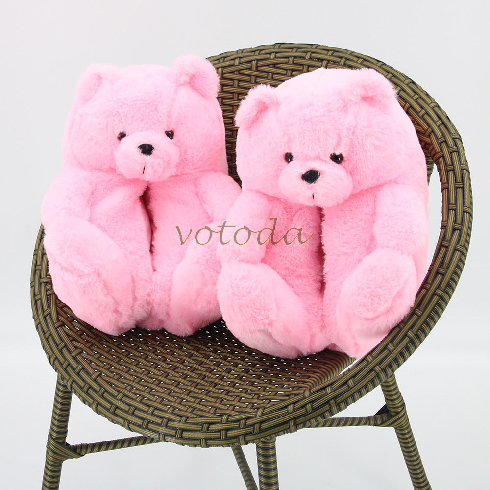 Teddy Bear Plush Slippers Cartoon