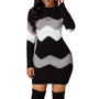Elegantes gestricktes Bodycon-Kleid für den Frühling | Lange Ärmel O-Ausschnitt Enganliegende Passform