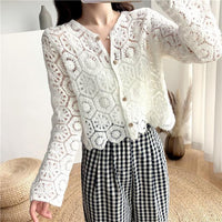 Cotton cardigan with patterns