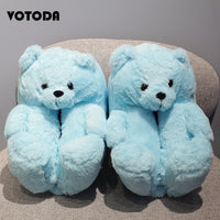 Teddy Bear Plush Slippers Cartoon