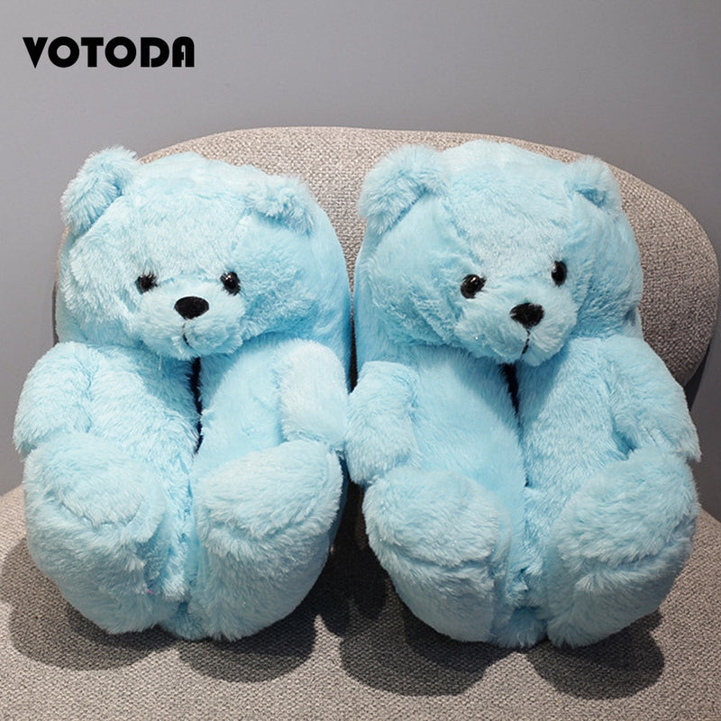 Teddy Bear Plush Slippers Cartoon