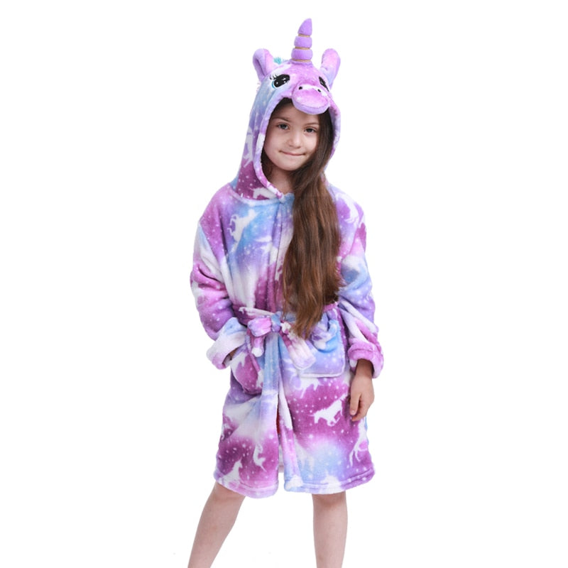 Children's unicorn bathrobe