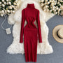 Eleganter Ärmelloser Rollkragen Bodycon Kleid | Schlanke Passform Party Clubwear