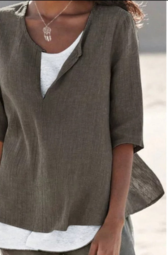 VeeTee™: V-hals Shirt Voor Dames