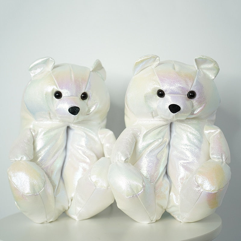 Teddy Bear Plush Slippers Cartoon