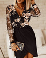 Elegantes Slim-Fit-Pailletten-Kleid mit tiefem V-Ausschnitt | Mid Waist Stilvolles Design