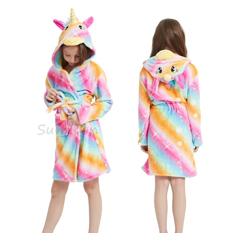 Children's unicorn bathrobe