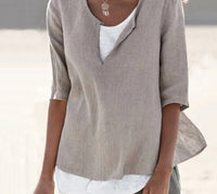 VeeTee™: V-hals Shirt Voor Dames