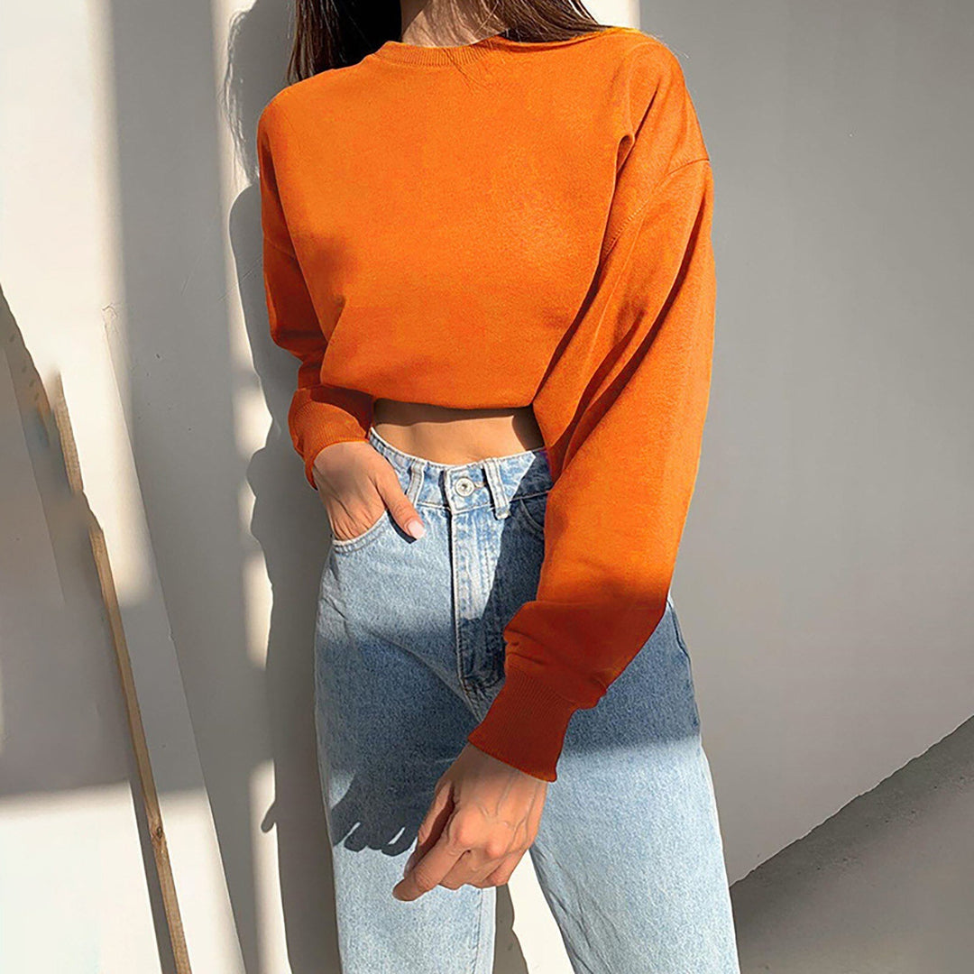 CiaranPullover I Crop-Pullover mit langen Ärmeln für Damen