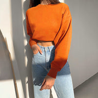CiaranPullover I Crop-Pullover mit langen Ärmeln für Damen