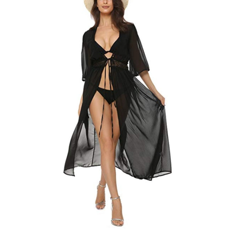Elegantes Plus-Size-Spitzen-Strandkleid | Sonnenschutz