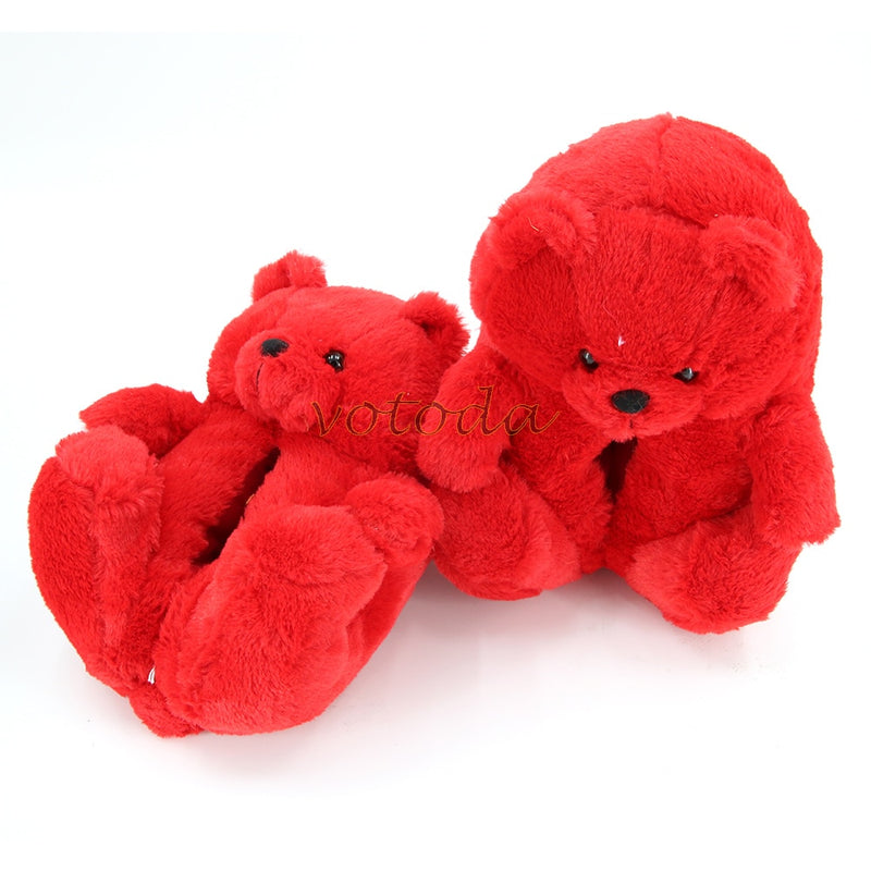 Teddy Bear Plush Slippers Cartoon