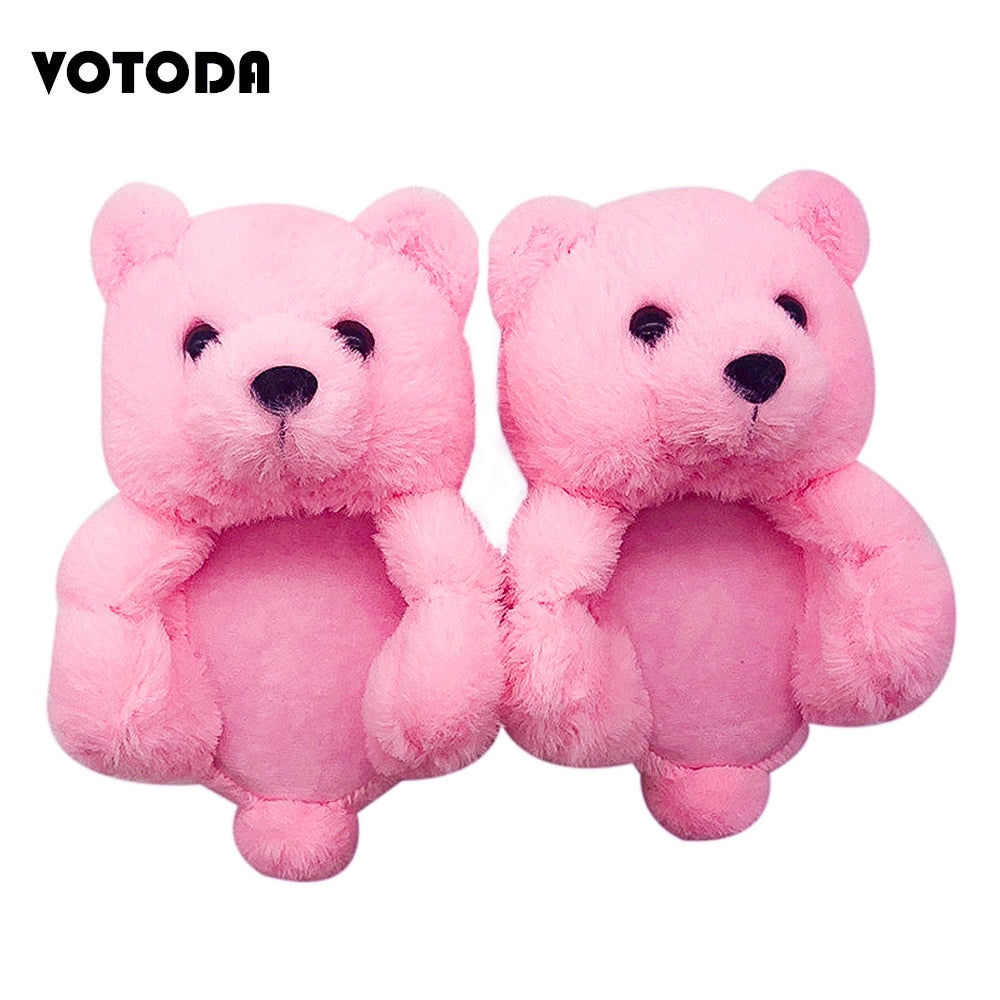Teddy Bear Plush Slippers Cartoon