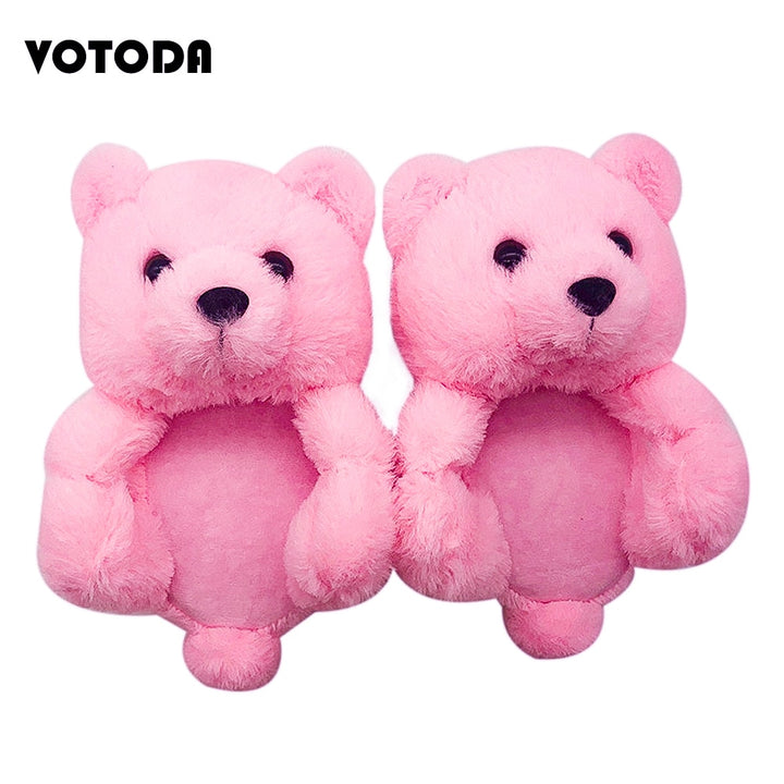 Teddy Bear Plush Slippers Cartoon