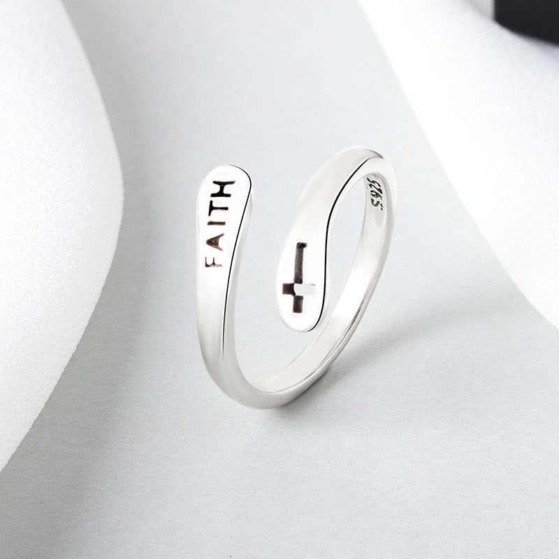 Adjustable "Faith" Ring