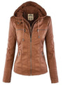 RaysHoodie I Lederjacke mit Kapuze für Damen