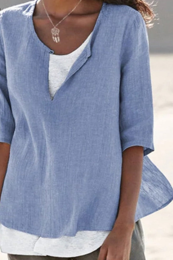 VeeTee™: V-hals Shirt Voor Dames