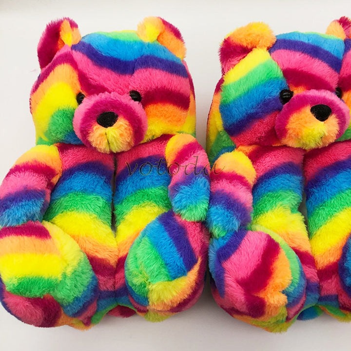 Teddy Bear Plush Slippers Cartoon