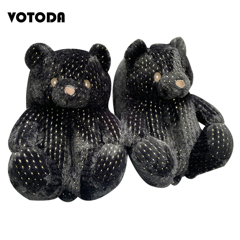 Teddy Bear Plush Slippers Cartoon