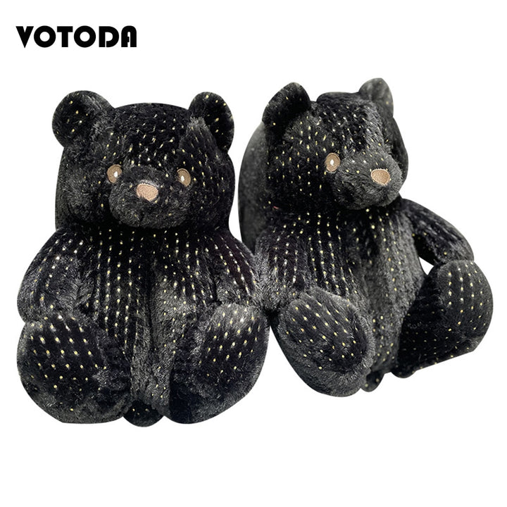 Teddy Bear Plush Slippers Cartoon