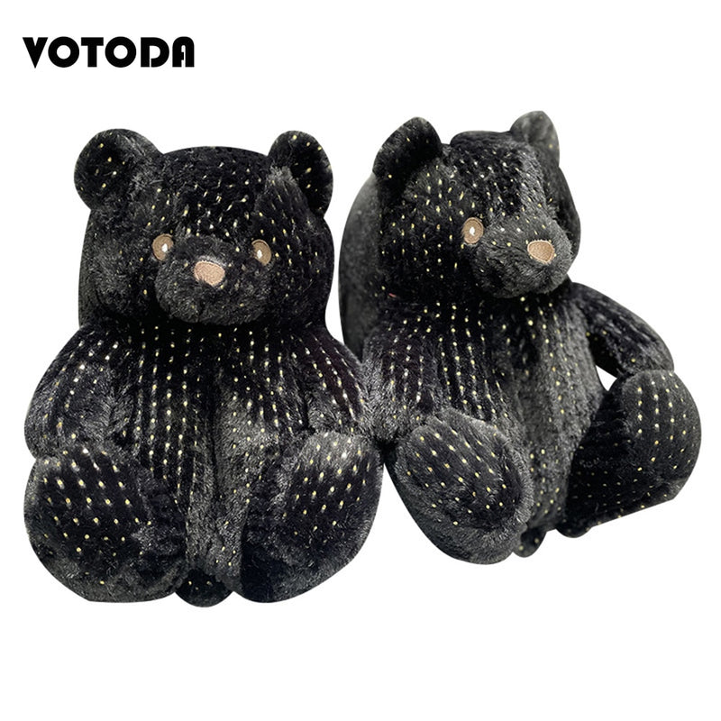 Teddy Bear Plush Slippers Cartoon