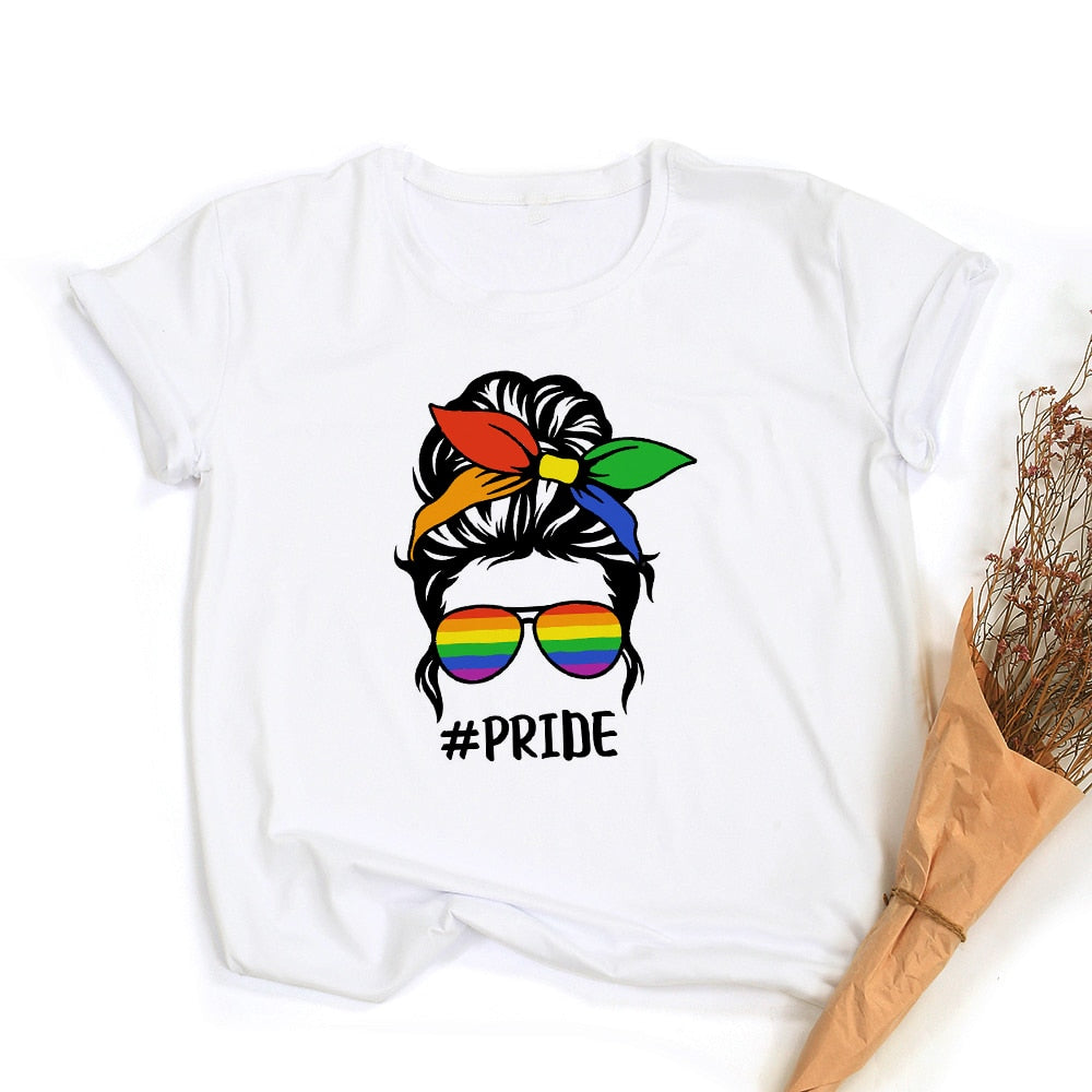 Peace Love Equality Regenboog Grafische T-Shirt | LGBT Trots Retro Zomertop