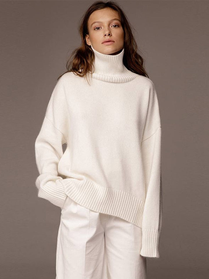 AylasShirt I Oversized Pullover mit Rollkragen für Damen