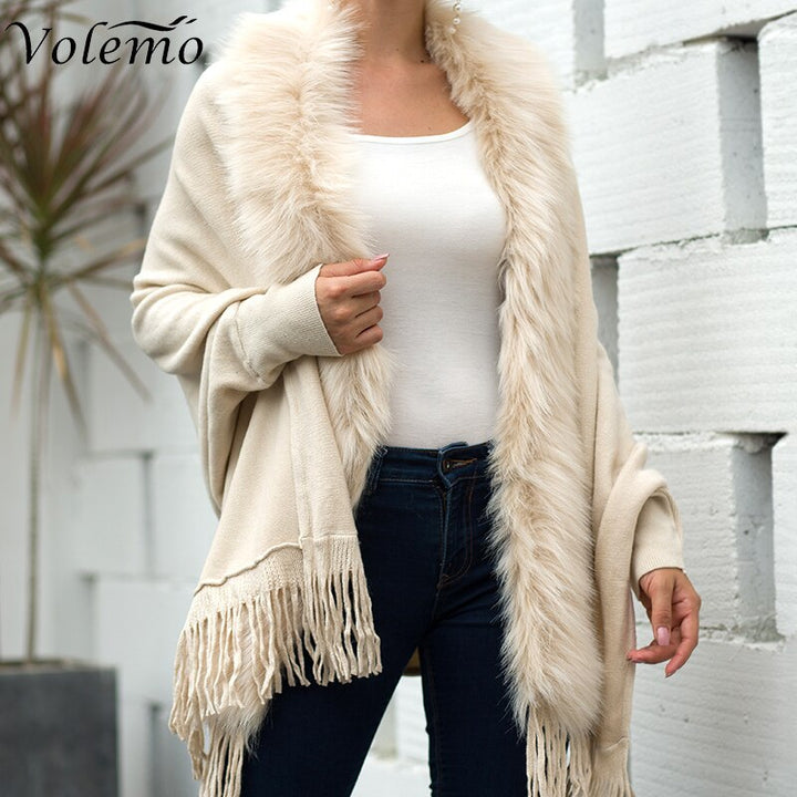 AbbysScarf I Wintersjaal Met Imitatiebont Voor Dames