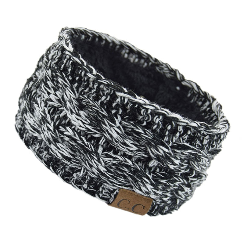 Stylish knitted wool headband