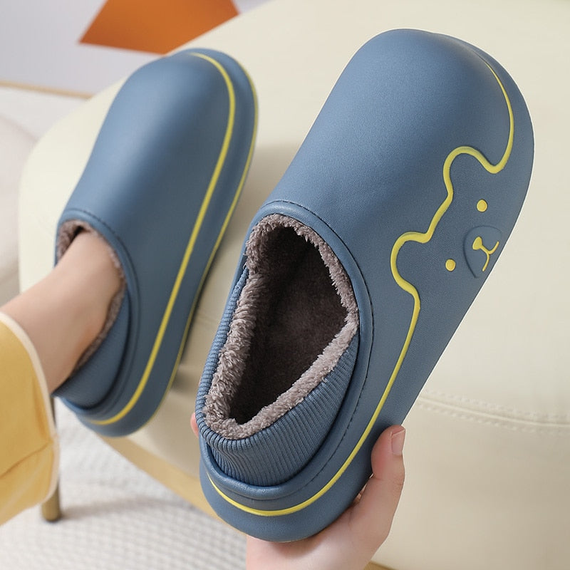 Cartoon Cotton Slippers Thick Flat Sole
