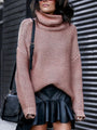 RosaShirt I Oversized Rollkragenpullover für Damen